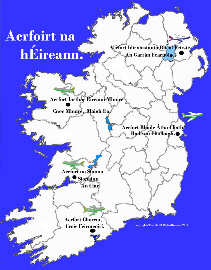 Map of Ireland Airports Ireland map