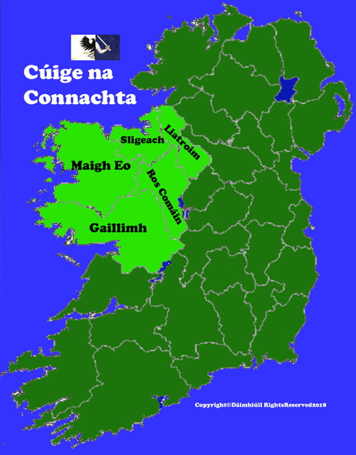 Connaught map of province Ireland