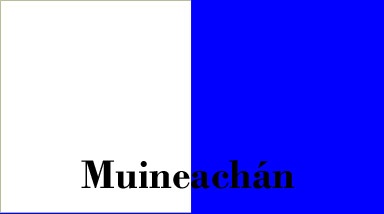 Monaghan county flag Irealnd with text