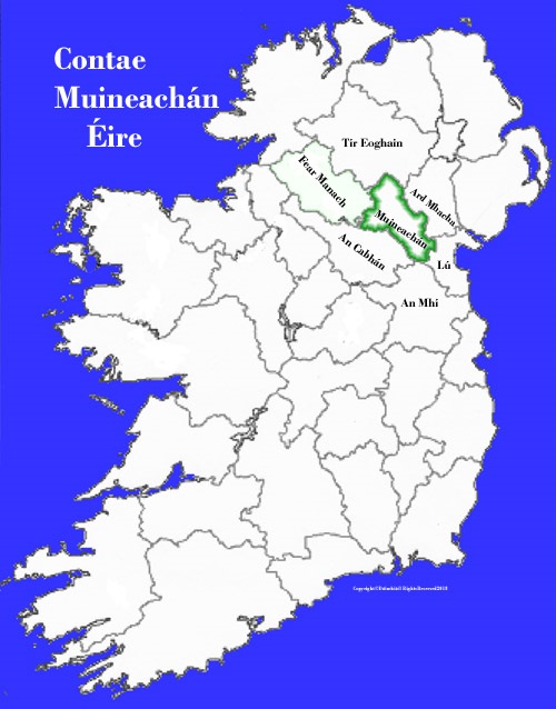 Map of Monaghan county, Ireland