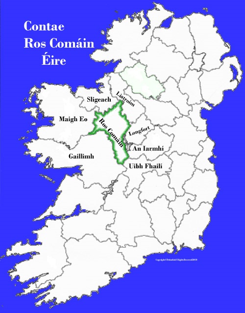 Map of County Roscommon Ireland