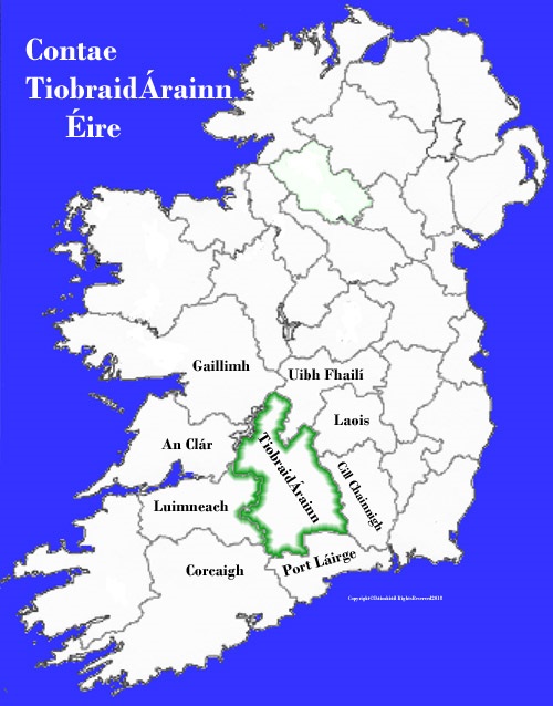 Map of county Tipperary Ireland
