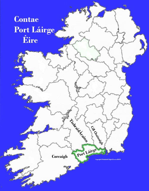 Map of Waterford county Ireland 