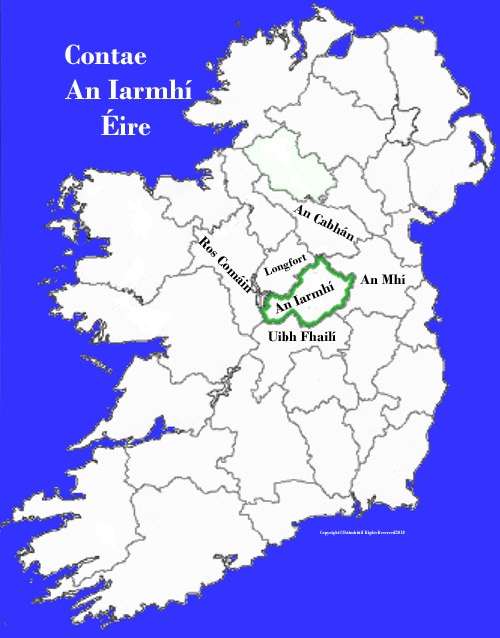 Map of Westmeath county Ireland