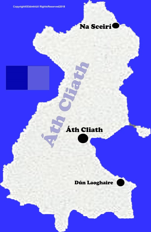 Dublin county map with flag and text