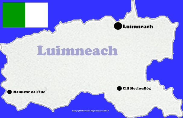 Limerick county map with flag and text