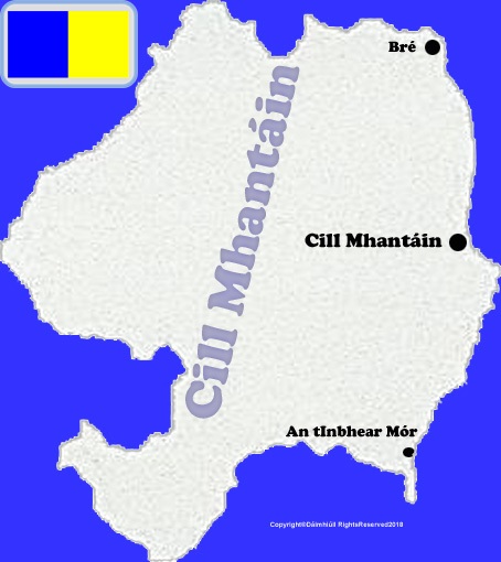 Wicklow county map with flag and text