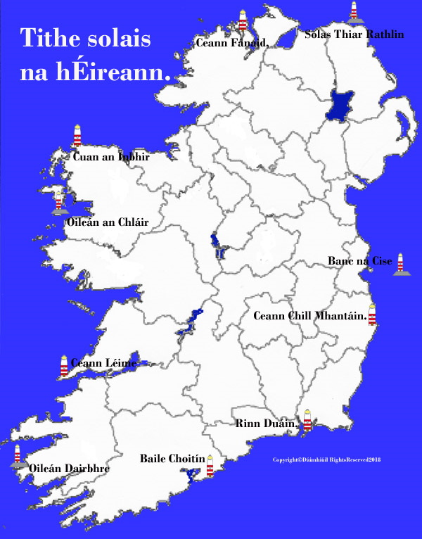 Map of Irelands Lighthouses Ireland