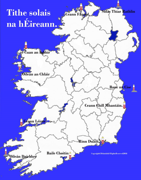 Map of Irelands Lighthouses Ireland
