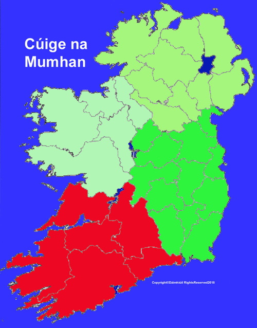 Map of Munster province Ireland