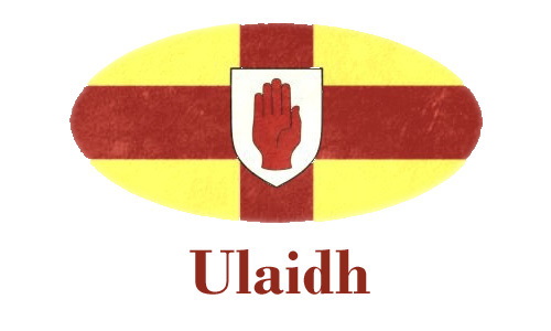 Ulster flag badge with text